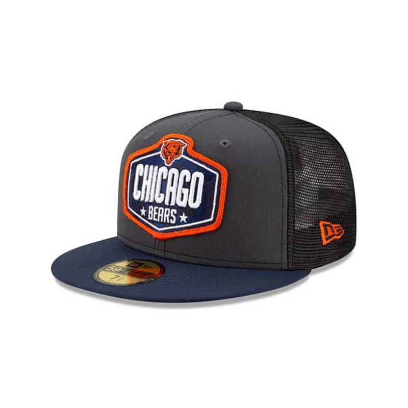 NFL Chicago Bears Draft 59Fifty Fitted (ESK5939) - Grey New Era Caps